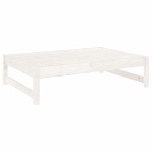 vidaXL Podn&oacute;żek ogrodowy, biały, 120x80 cm, lite drewno sosnowe