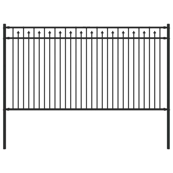 vidaXL Ogrodzenie ze szpikulcem Czarny 200 x 150 cm