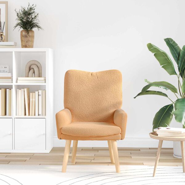 vidaXL fotel Beżowy 63 x 67 x 94 cm Poliester i sklejka