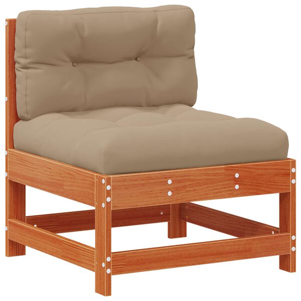 vidaXL Sofa Środkowa do Ogrodu Lite drewno sosnowe Woskowy Brąz