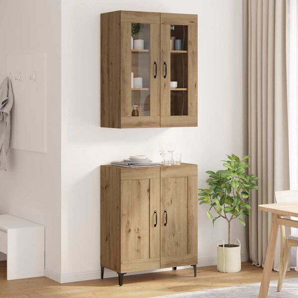 vidaXL Highboard Dąb rzemieślniczy 69,5 x 34 x 180 cm
