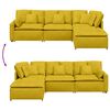 vidaXL Sofa modułowa z podn&oacute;żkiem i poduszkami Velvet Yellow