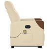 vidaXL Podnoszony fotel masujący, elektryczny, rozkładany, kremowy