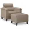vidaXL Fotel z podn&oacute;żkiem, kolor taupe, 60 cm, obity mikrofibrą
