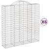 vidaXL Kosze gabionowe, 6 szt, 200x50x200/220 cm, galwanizowane żelazo