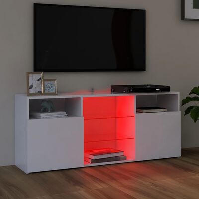 vidaXL Szafka TV z oświetleniem LED, biała, 120x30x50 cm