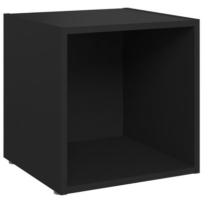 vidaXL Szafki pod telewizor, 4 szt., czarne, 37x35x37 cm, płyta