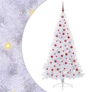 vidaXL Sztuczna choinka z 300 diodami LED Biały 210 cm PVC i stal