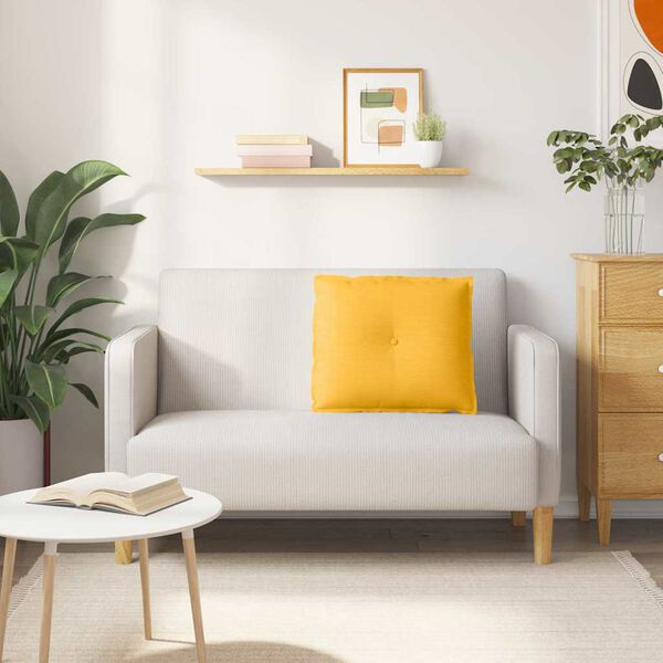 vidaXL Poduszka na plecy Jasnoż&oacute;łty 60 x 50 cm Tkanina sztruksowa