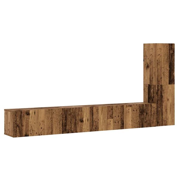 vidaXL Wiszące szafki telewizyjne, 3 szt., stare drewno