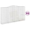 vidaXL Kosze gabionowe, 6 szt, 400x50x220/240 cm, galwanizowane żelazo