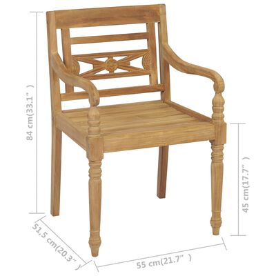 vidaXL Krzesła Batavia z antracytowymi poduszkami, 2 szt., tekowe