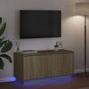 vidaXL Szafka pod telewizor Ze LED Lights Dąb Sonoma 100 x 38 x 49 cm