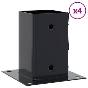 vidaXL Podstawy słupk&oacute;w kwadratowe 4 szt. Antracyt 91x91 mm