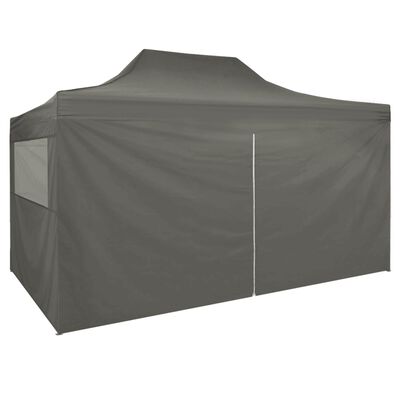 vidaXL Rozkładany namiot z 4 ścianami bocznymi, 3 x 4,5 m, antracytowy