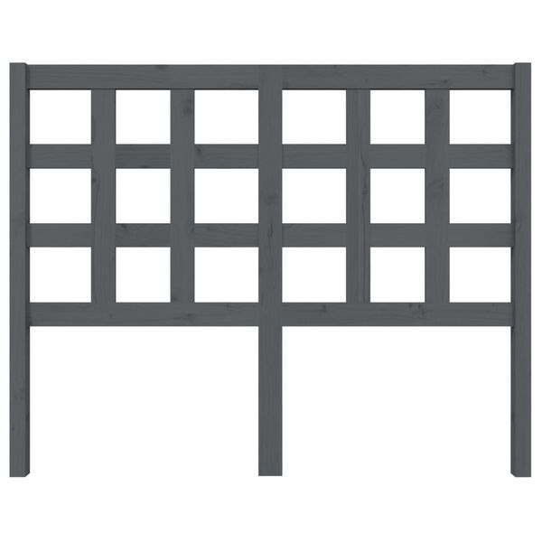 vidaXL Wezgłowie ł&oacute;żka, szare, 125,5x4x100 cm, lite drewno sosnowe