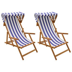 vidaXL Fotel ogrodowy 2 pcs 3 Pozycja Lite Drewno Eukaliptusowe