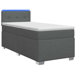 vidaXL Ł&oacute;żko Box Spring z materacem i LED ciemnoszary Pojedynczy