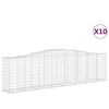vidaXL Kosze gabionowe, 10 szt, 400x50x100/120cm, galwanizowane żelazo
