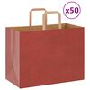 vidaXL Torby papierowe 50 szt. z uchwytami czerwone 32x17x25 cm