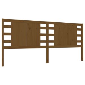 vidaXL Wezgłowie ł&oacute;żka, brązowe, 126x4x100 cm, lite drewno sosnowe