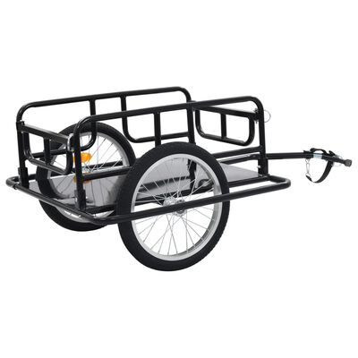 vidaXL Transportowa przyczepa rowerowa 130x73x48,5 cm, stalowa, czarna