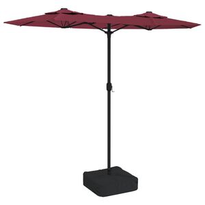 vidaXL Podw&oacute;jny parasol ogrodowy, bordowy, 316x145 cm