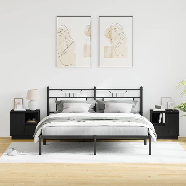 vidaXL Szafka Nocna z szufladą 2 pcs Czarny Dąb 50 x 34,5 x 50 cm