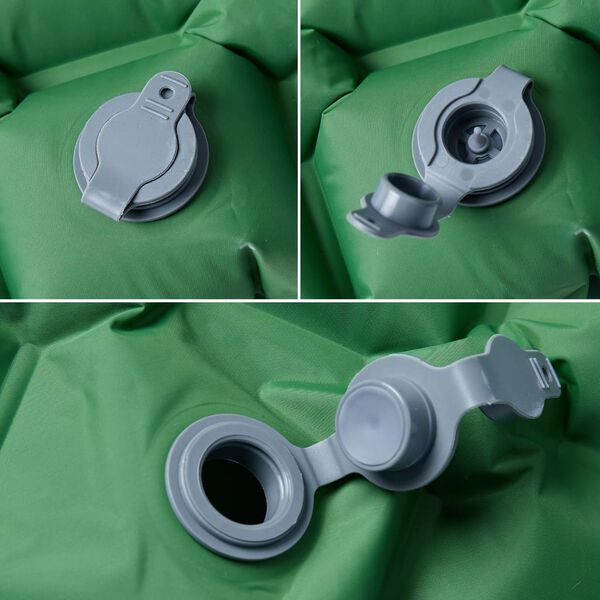 vidaXL Dmuchany materac turystyczny, 1-osobowy, zielony, 190x58x6 cm