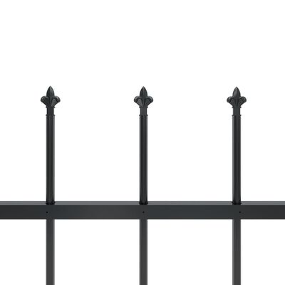 vidaXL Ogrodzenie z prętów z grotami, stalowe, 10,2 x 1,5 m, czarne
