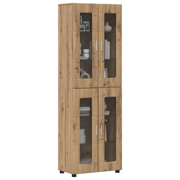 vidaXL Highboard z p&oacute;łką z drzwiami Dąb rzemieślniczy 60 x 35 x 182 cm