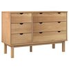 vidaXL Szafka z szufladami OTTA, 111x43x73,5 cm, lite drewno sosnowe
