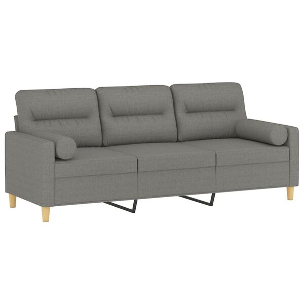 vidaXL 3-osobowa sofa wypoczynkowa z poduszkami, ciemnoszara, 180 cm