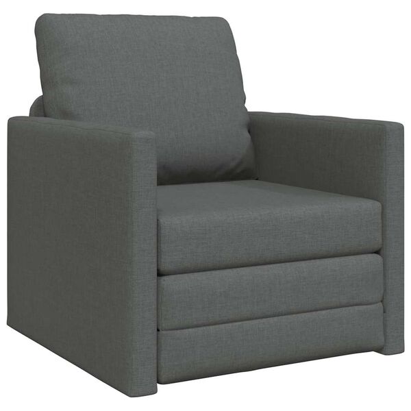 vidaXL Sofa podłogowa 2-w-1, ciemnoszara, 112x174x55 cm, tkanina