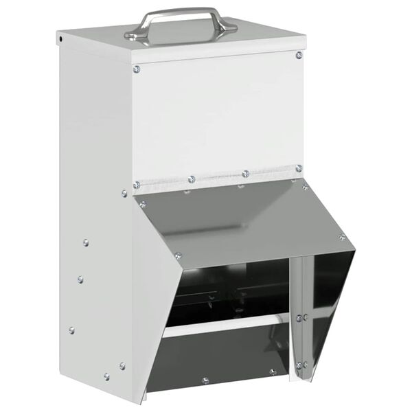 vidaXL Karmnik dla kur Srebrny 20 x 25 x 35 cm Stal Galwanizowana