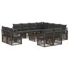 vidaXL Zestaw Sof na Ogr&oacute;d 12 pcs Szary polirattan