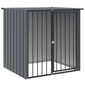 vidaXL Buda dla psa, z dachem, czarna, 110x103x109 cm, stal