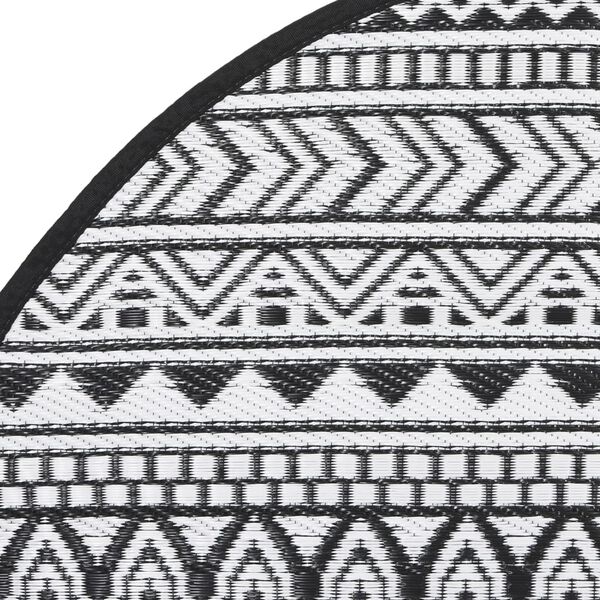 vidaXL Dywan zewnętrzny, ARAKIL czarny, &Oslash;200 cm, PP