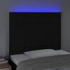 vidaXL Zagł&oacute;wek do ł&oacute;żka z LED, czarny, 100x5x118/128 cm, tkanina