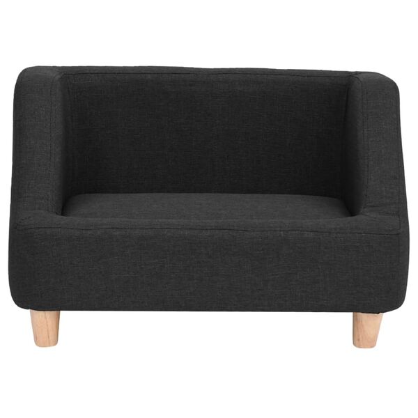 vidaXL Sofa dla psa, czarna, 60x37x39 cm, lniana