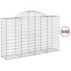 vidaXL Kosze gabionowe, 40 szt, 200x50x120/140cm, galwanizowane żelazo