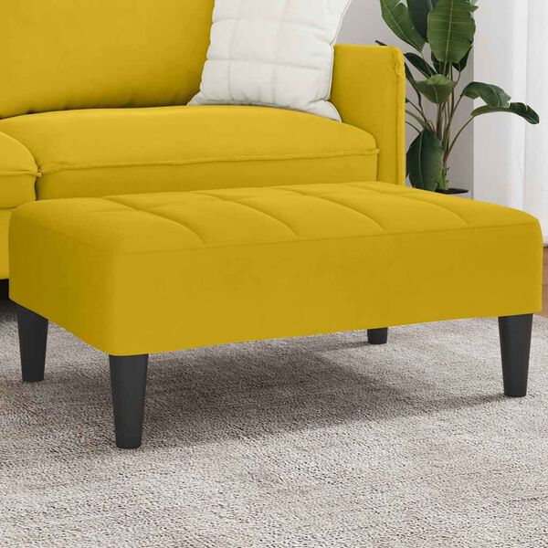 vidaXL Podnóżek, żółty, 77x55x31 cm, aksamit