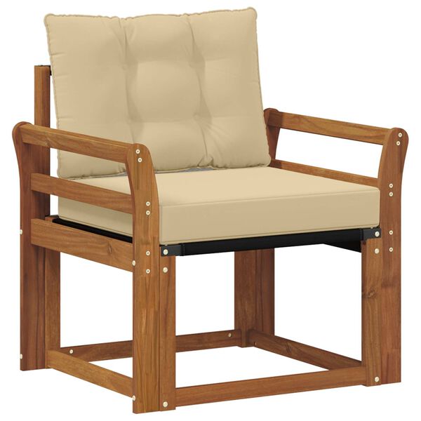 vidaXL Sofa na zewnątrz Drewno akacji i tekstylen Naturalny