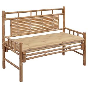 vidaXL Ławka ogrodowa z poduszką, 120 cm, bambusowa