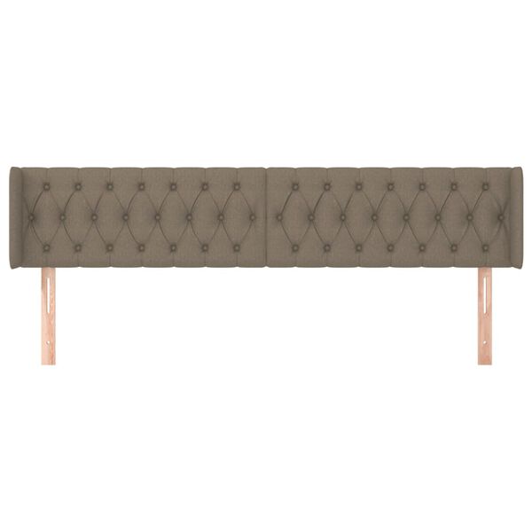 vidaXL Zagł&oacute;wek uszak, taupe, 203x16x78/88 cm, tkanina