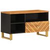 vidaXL Szafka pod TV, brązowo-czarna 80x33,5x46 cm, lite drewno mango