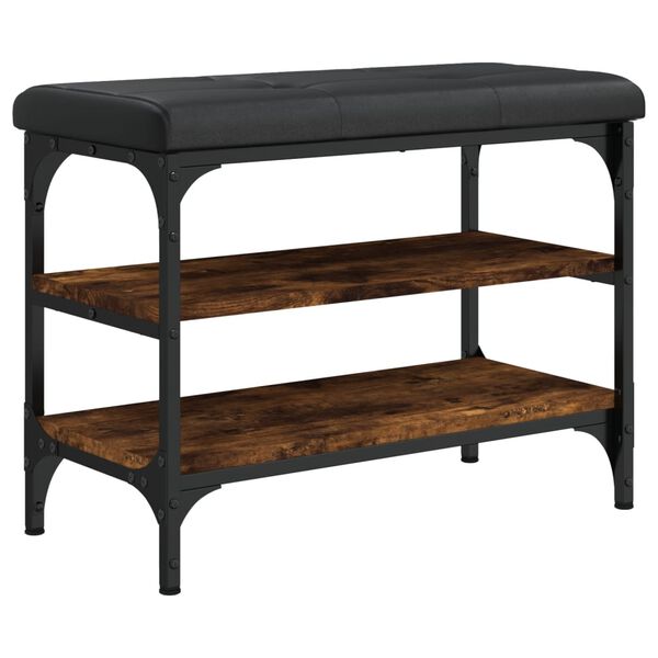 vidaXL Ławka na buty, przydymiony dąb, 62x32x47 cm