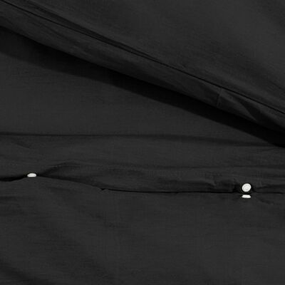 vidaXL Zestaw pościeli, czarny, 135x200 cm, lekka mikrofibra