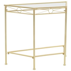 vidaXL Stolik boczny w stylu vintage, metalowy, 87 x 34 x 73 cm, złoty