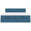 vidaXL Ł&oacute;żko otomana z materacami i diodami LED Ciemnoniebieski